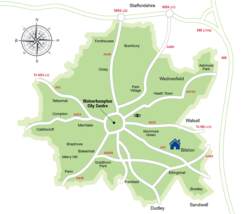 Peascroft location map