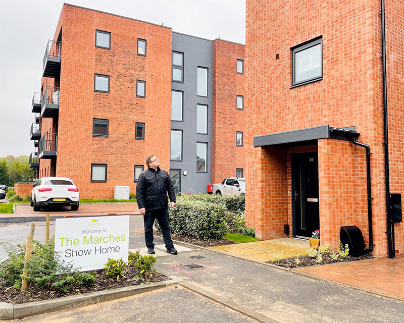 Councillor Andrew Randle, outside the show homes